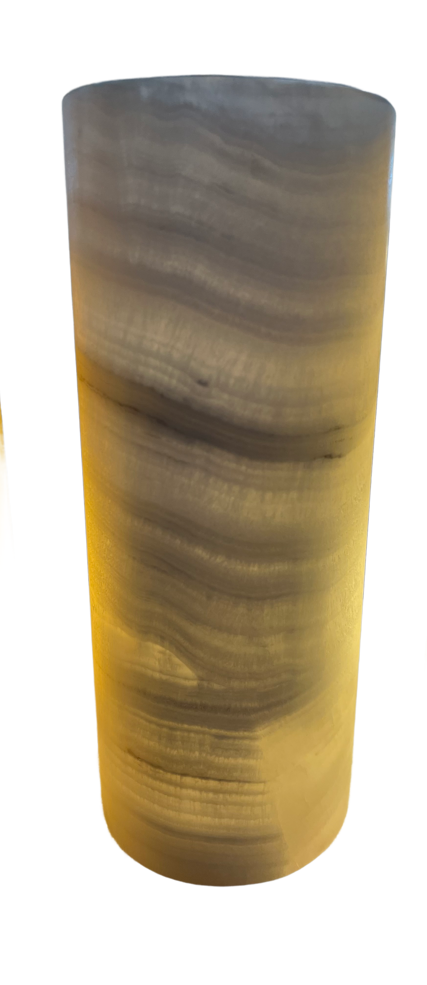 Translucent White Onyx Pillar Cylinder Lamp/Elegant Stone Lamp/ Table Lamp/One of a kind  Lamp/Exquisite Lamp/Night Lamp12X5"Gift for her