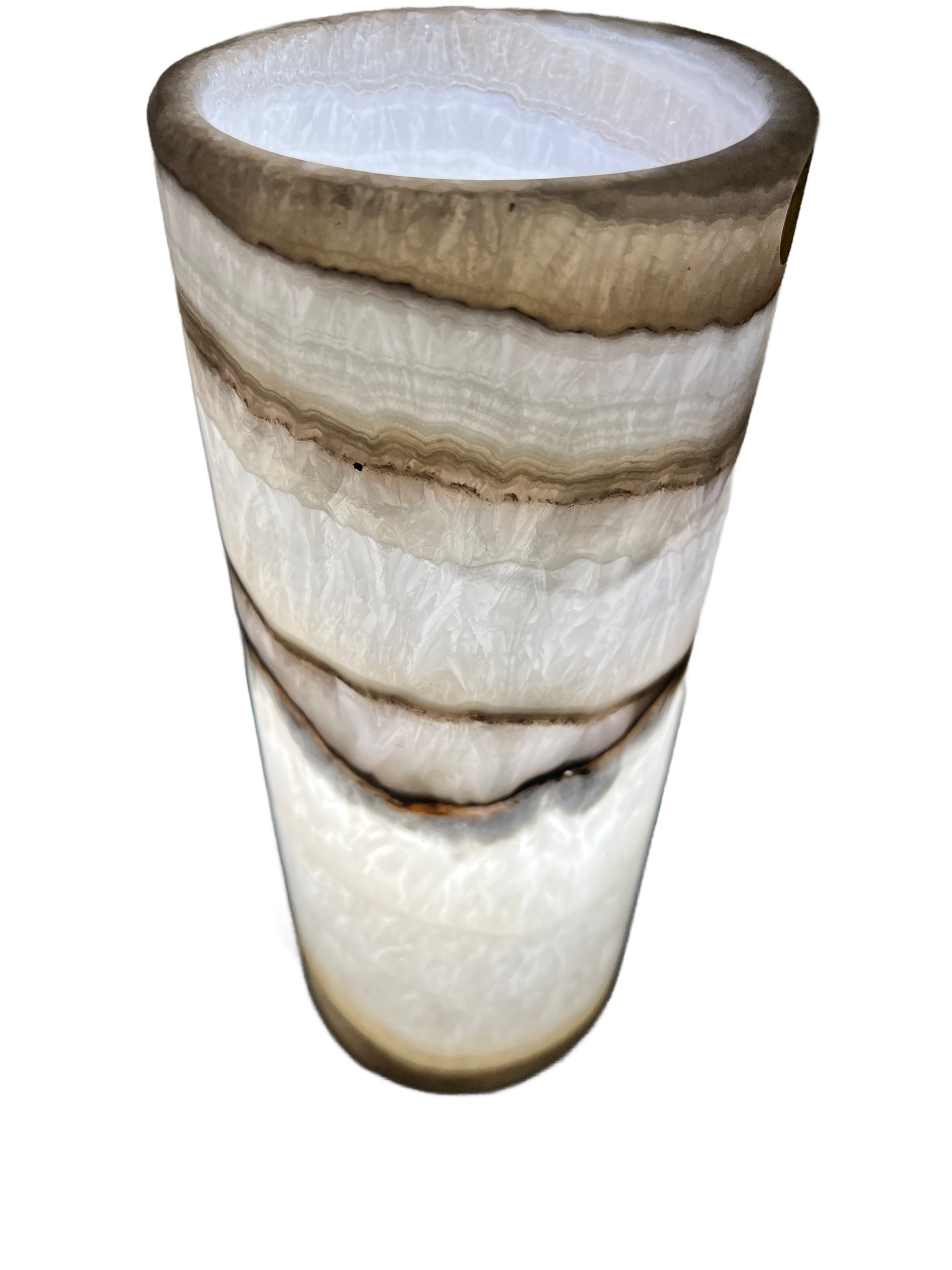 Crystal Cylinder Lamps /Onyx Lamp/Hand Carved Lamp/Desk Lamp/Night Lamp/ 12""5" Beautiful Cylinder Lamp