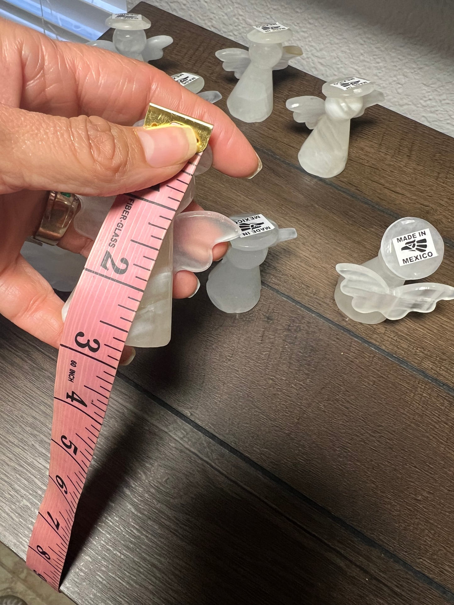 Crystal Angel Carving /Onyx Angels 3" tall/Halo Angels/White Onyx Angels /Decorative Angel /Hand Carved