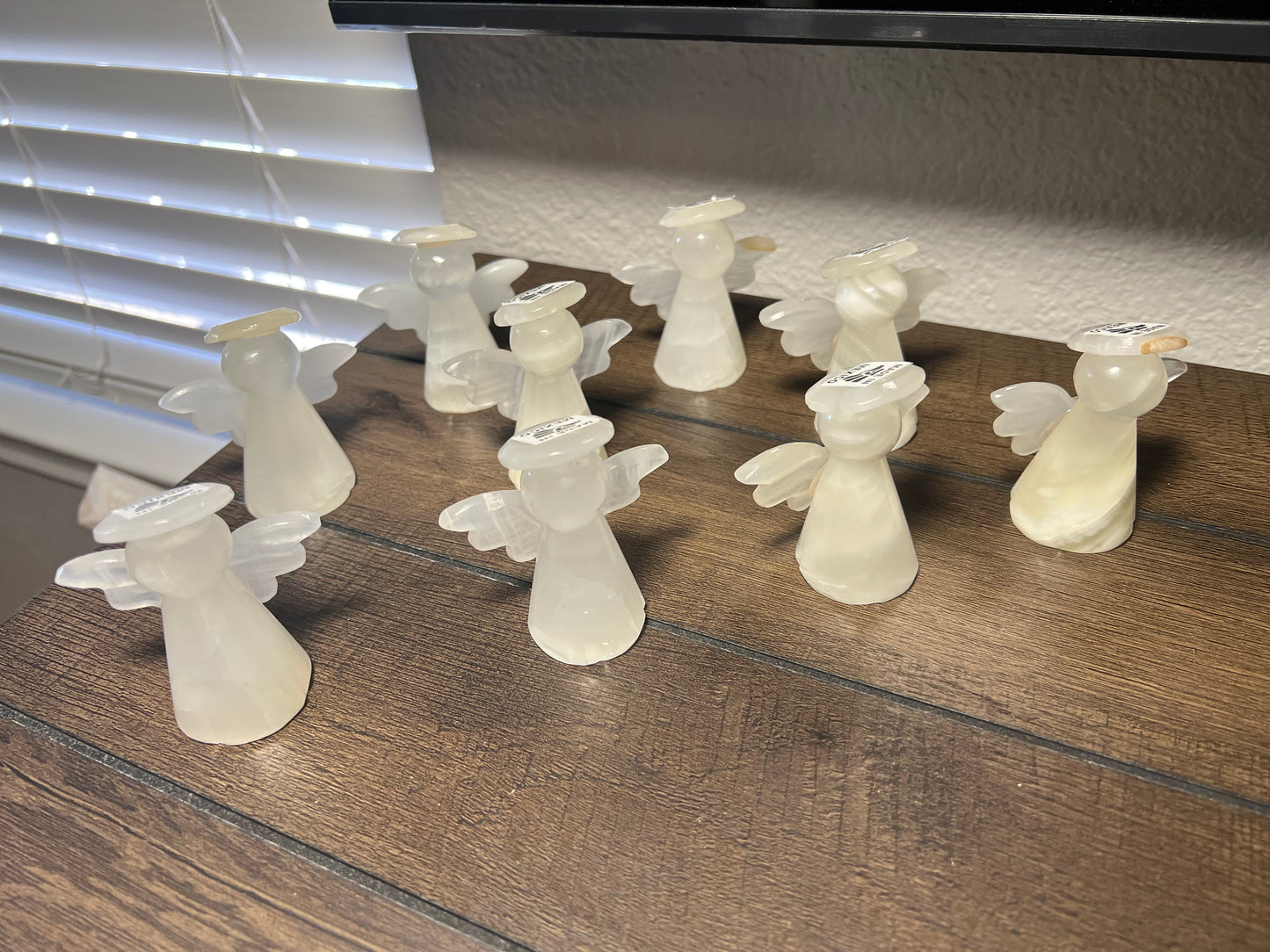 Crystal Angel Carving /Onyx Angels 3" tall/Halo Angels/White Onyx Angels /Decorative Angel /Hand Carved