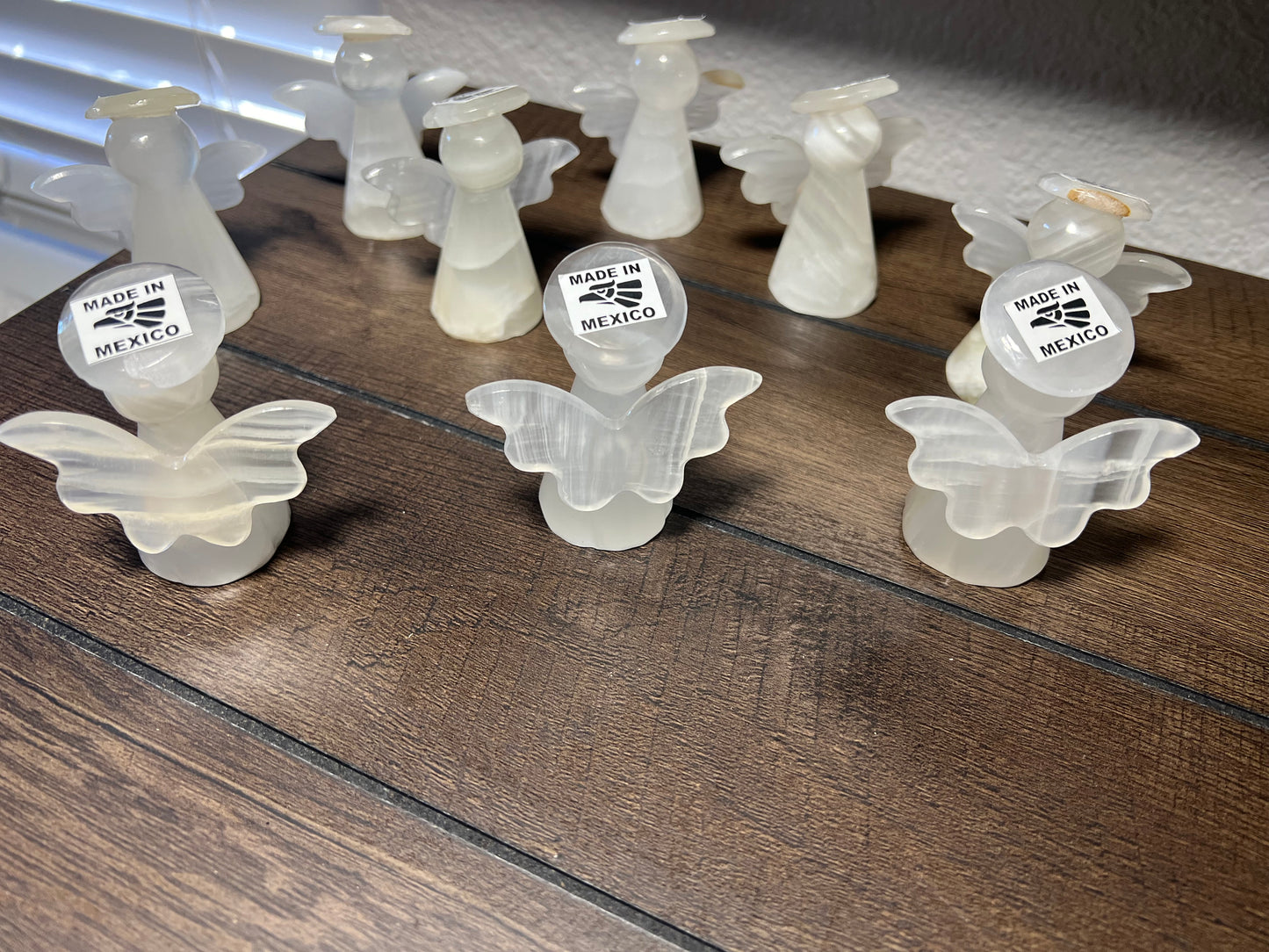 Crystal Angel Carving /Onyx Angels 3" tall/Halo Angels/White Onyx Angels /Decorative Angel /Hand Carved