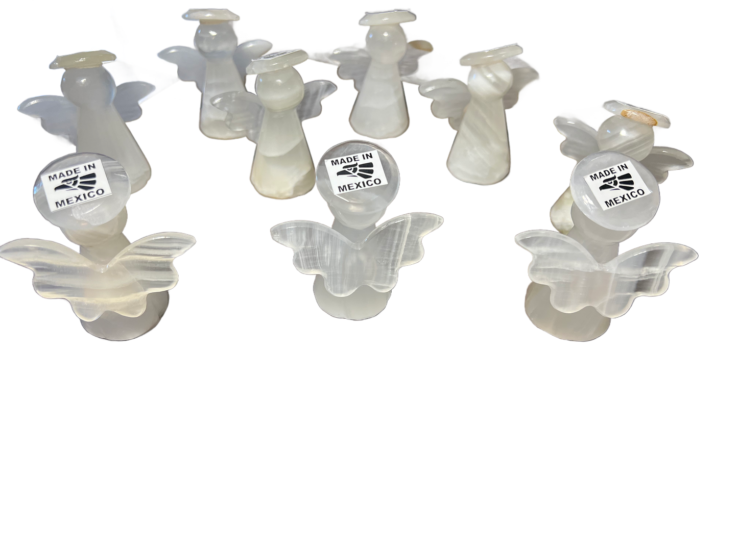 Crystal Angel Carving /Onyx Angels 3" tall/Halo Angels/White Onyx Angels /Decorative Angel /Hand Carved