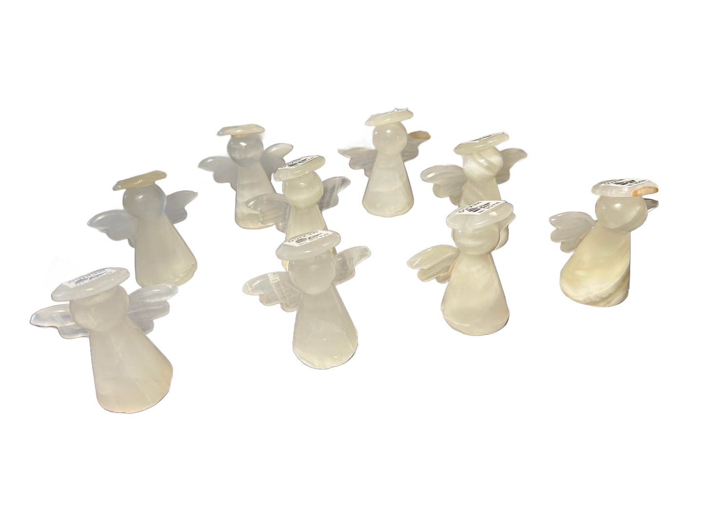 Crystal Angel Carving /Onyx Angels 3" tall/Halo Angels/White Onyx Angels /Decorative Angel /Hand Carved