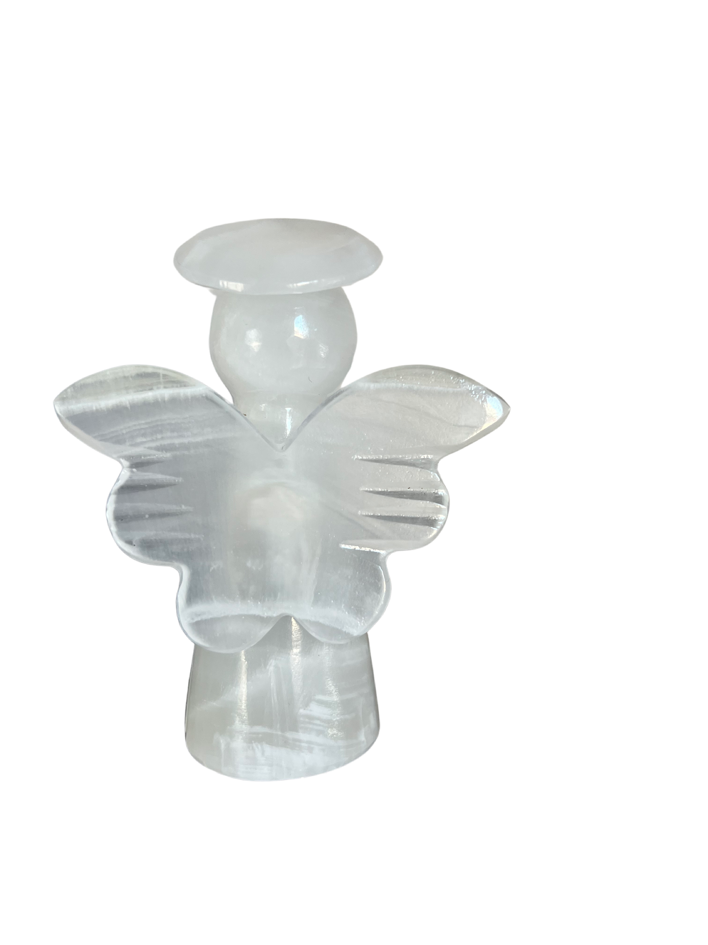 Hand Carved Banded Amber Onyx Angels 4" tall/yellow /brown onyx Angel Figurines/Angel Carving/Carved Onyx/Halo/Crystal Carved Angel/Crystal