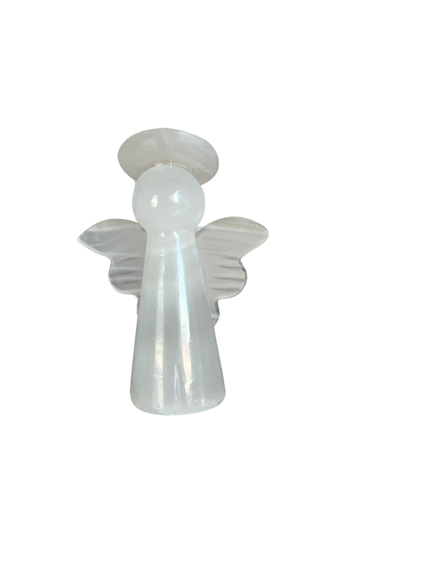 Hand Carved Banded Amber Onyx Angels 4" tall/yellow /brown onyx Angel Figurines/Angel Carving/Carved Onyx/Halo/Crystal Carved Angel/Crystal