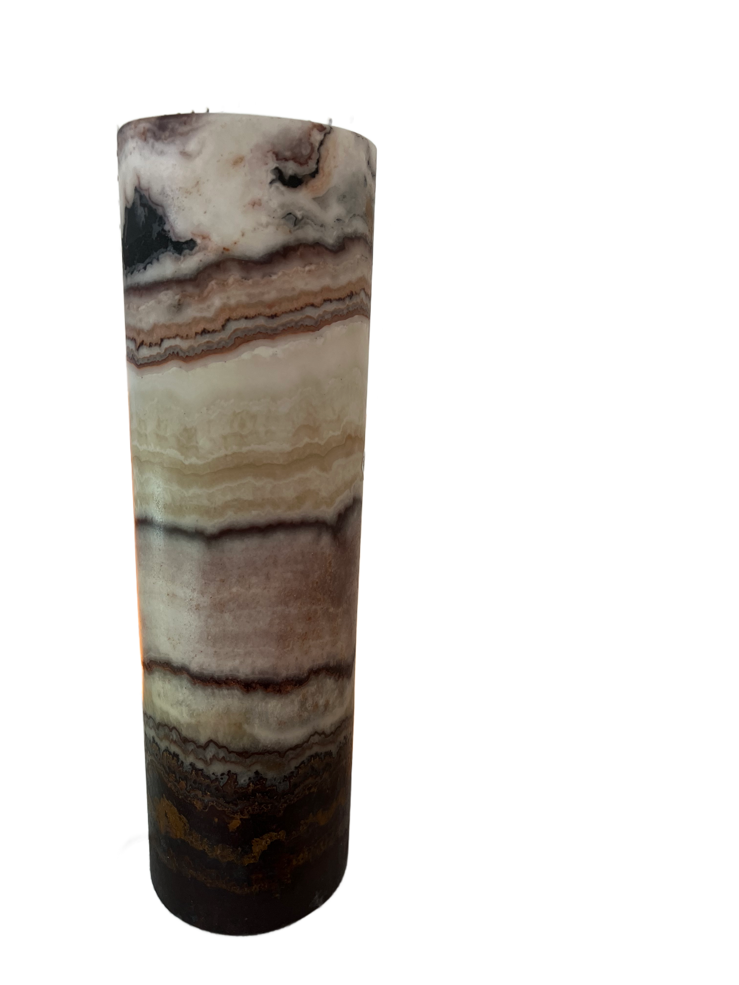 Hand Carved Pink Serpentine Onyx Cylinder Lamp 15.5"X5"/Pink Crystal Lamp/Crystal Lamp/Crystal Tower Lamp-Perfect Gift for her/Gift for Mom