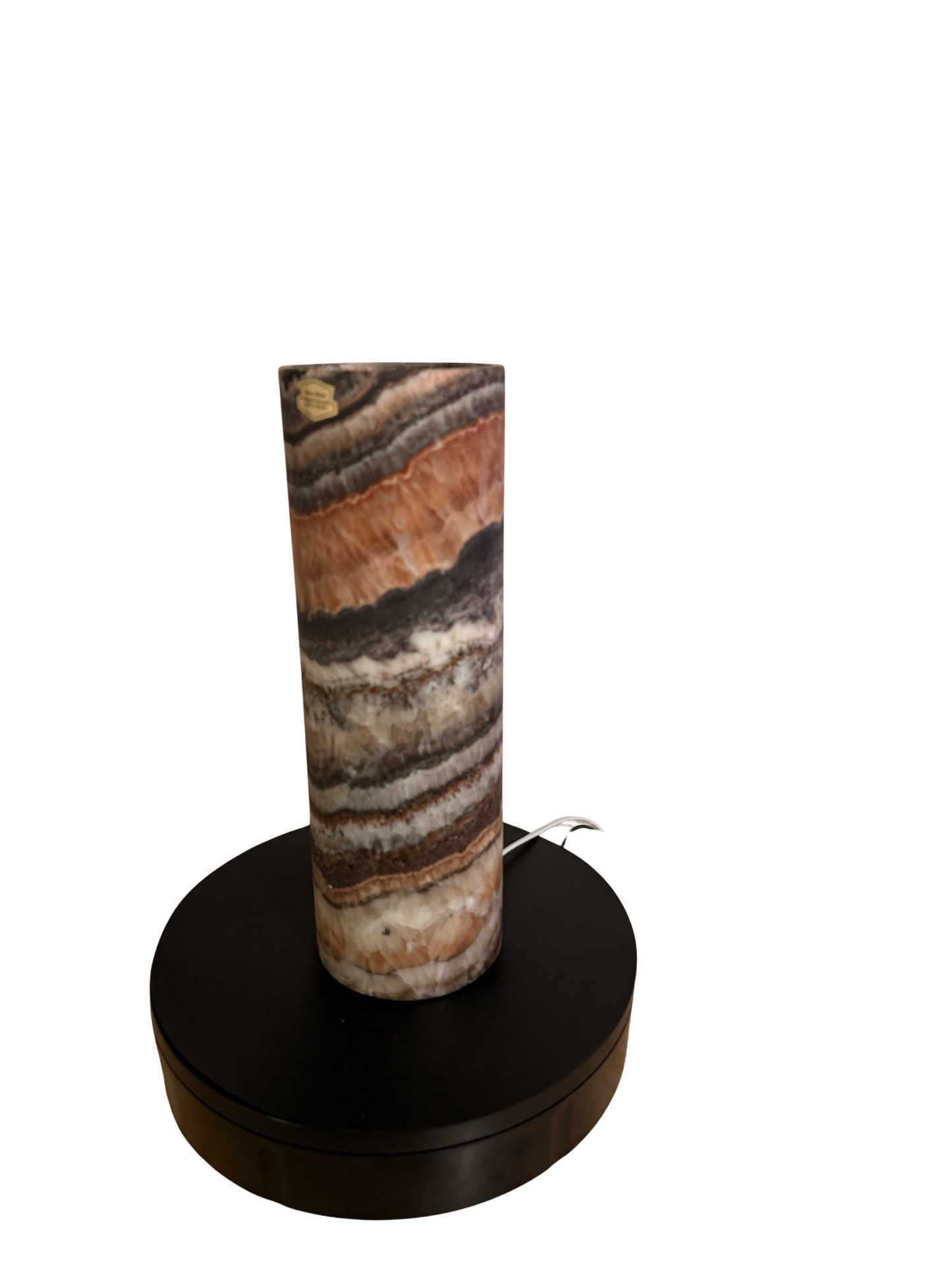 13" Tall Desk Night Light Multicolor Onyx Cylinder Lamp