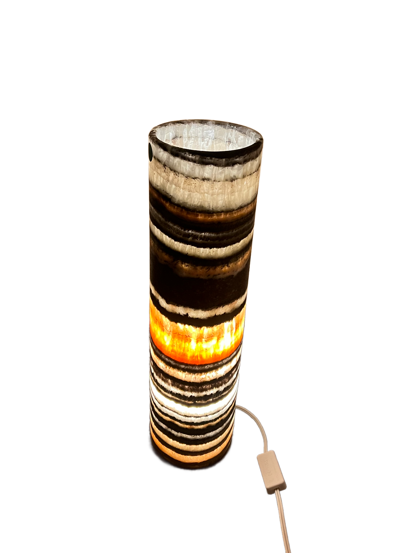 Hand Carved Multi Color Onyx Cylinder Lamp 18"X5" /One ok a kind cylinder lamp /crystal lamp/stunning lamp/breathtaking color lamp