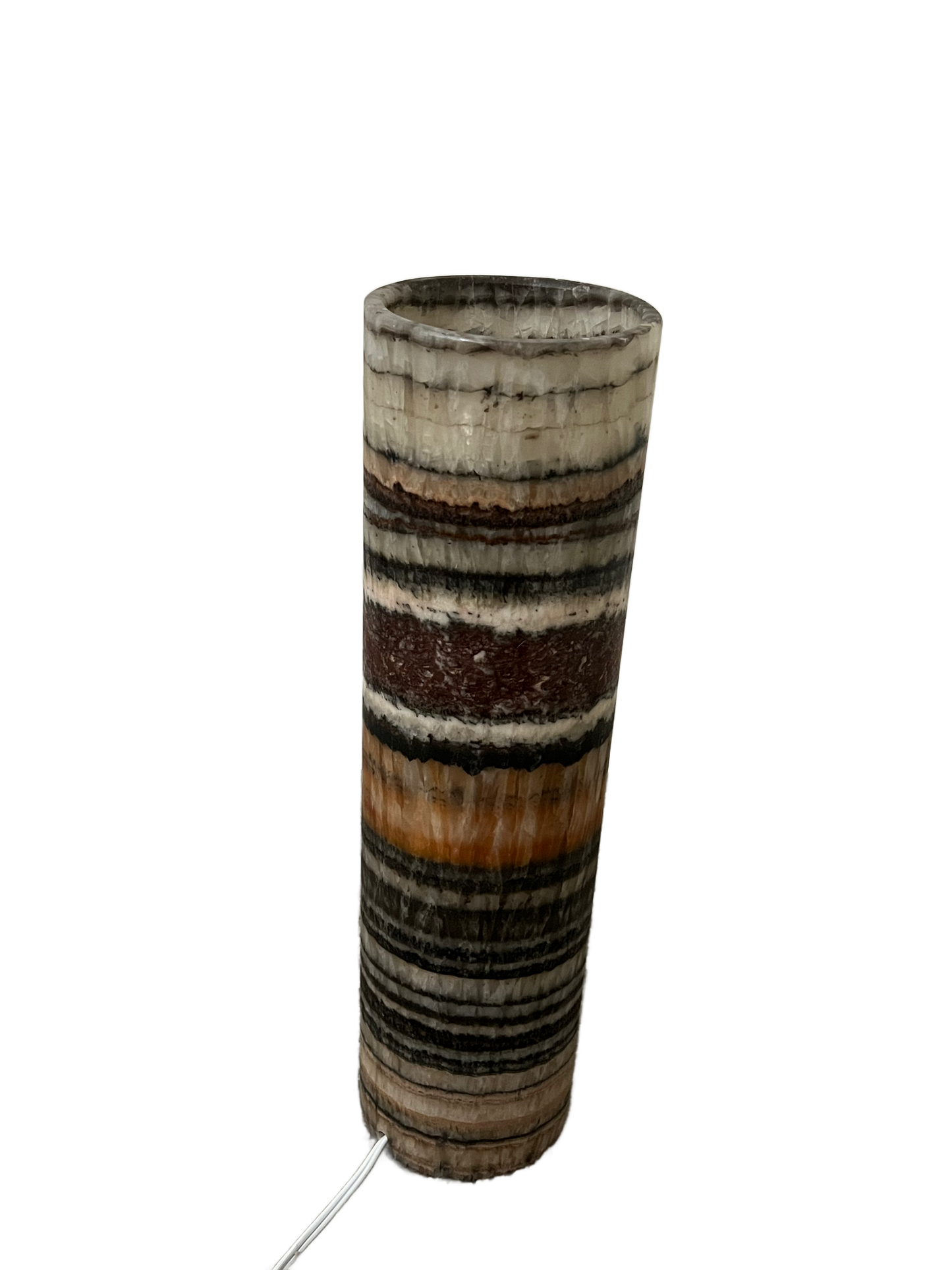 Hand Carved Multi Color Onyx Cylinder Lamp 18"X5" /One ok a kind cylinder lamp /crystal lamp/stunning lamp/breathtaking color lamp