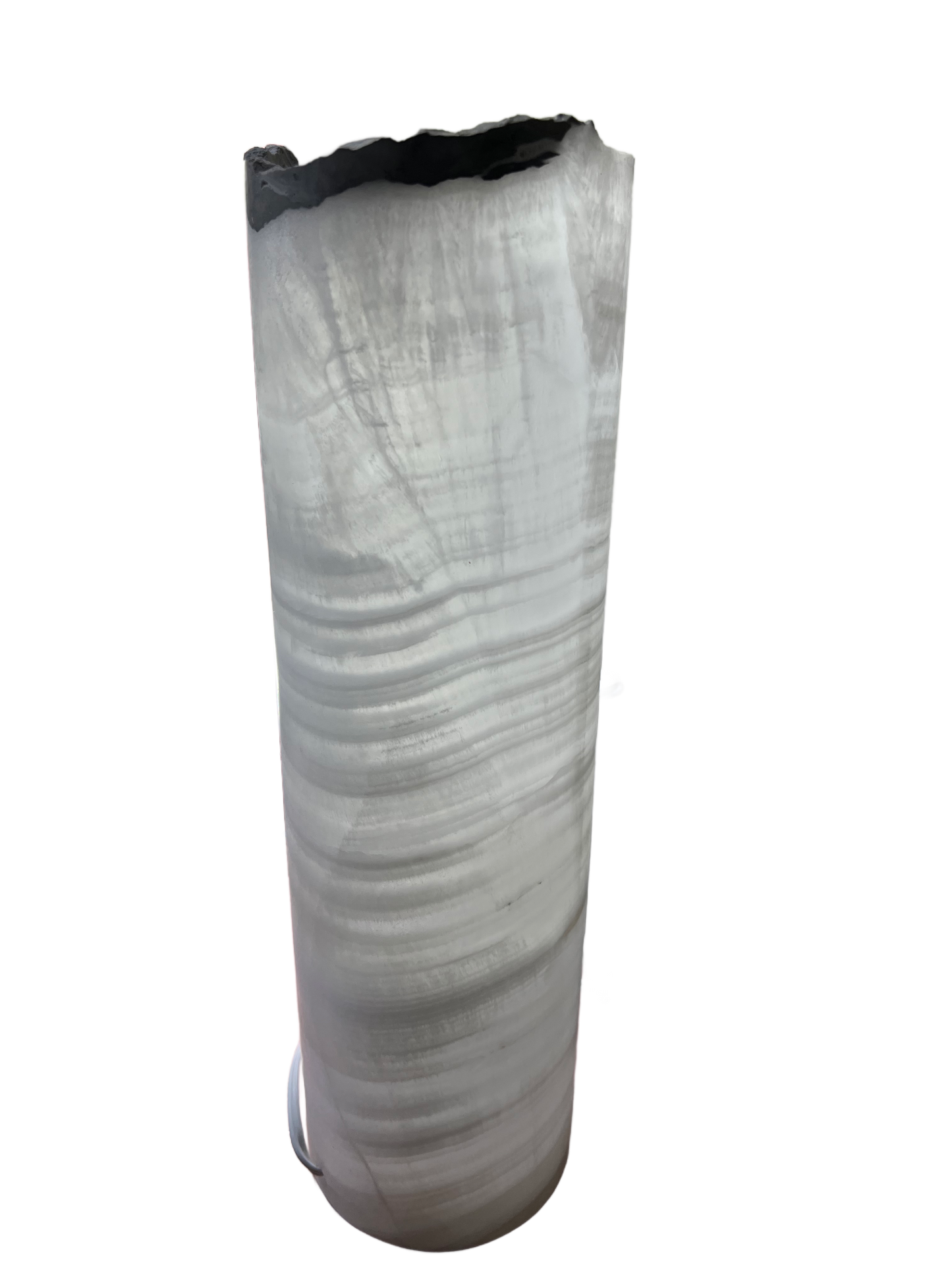 Translucent White Onyx Pillar Cylinder Lamp/Elegant Stone Lamp/Hand carved Lamp/ Table Lamp/One of a kind Stone /Exquisite Lamp