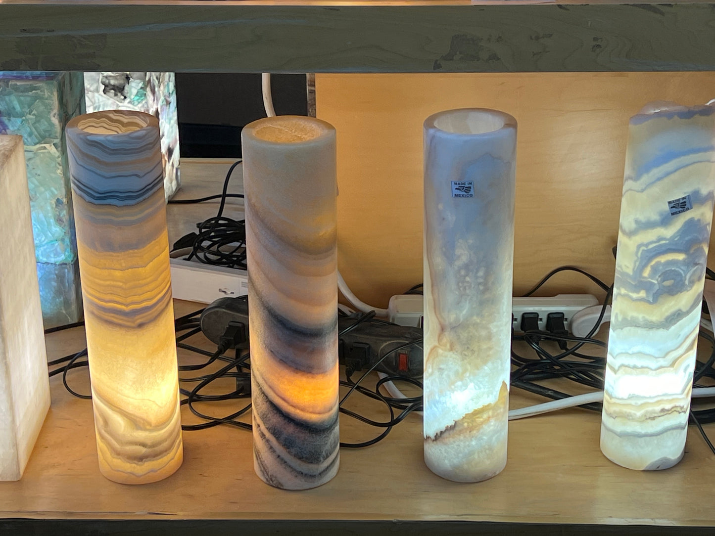 Cylinder Desk Lamp/Onyx Lamp/ Onyx Crystal Lamp 13"X3"/Onyx Tower Lamp /Stone Lamp/Decoration Lamps