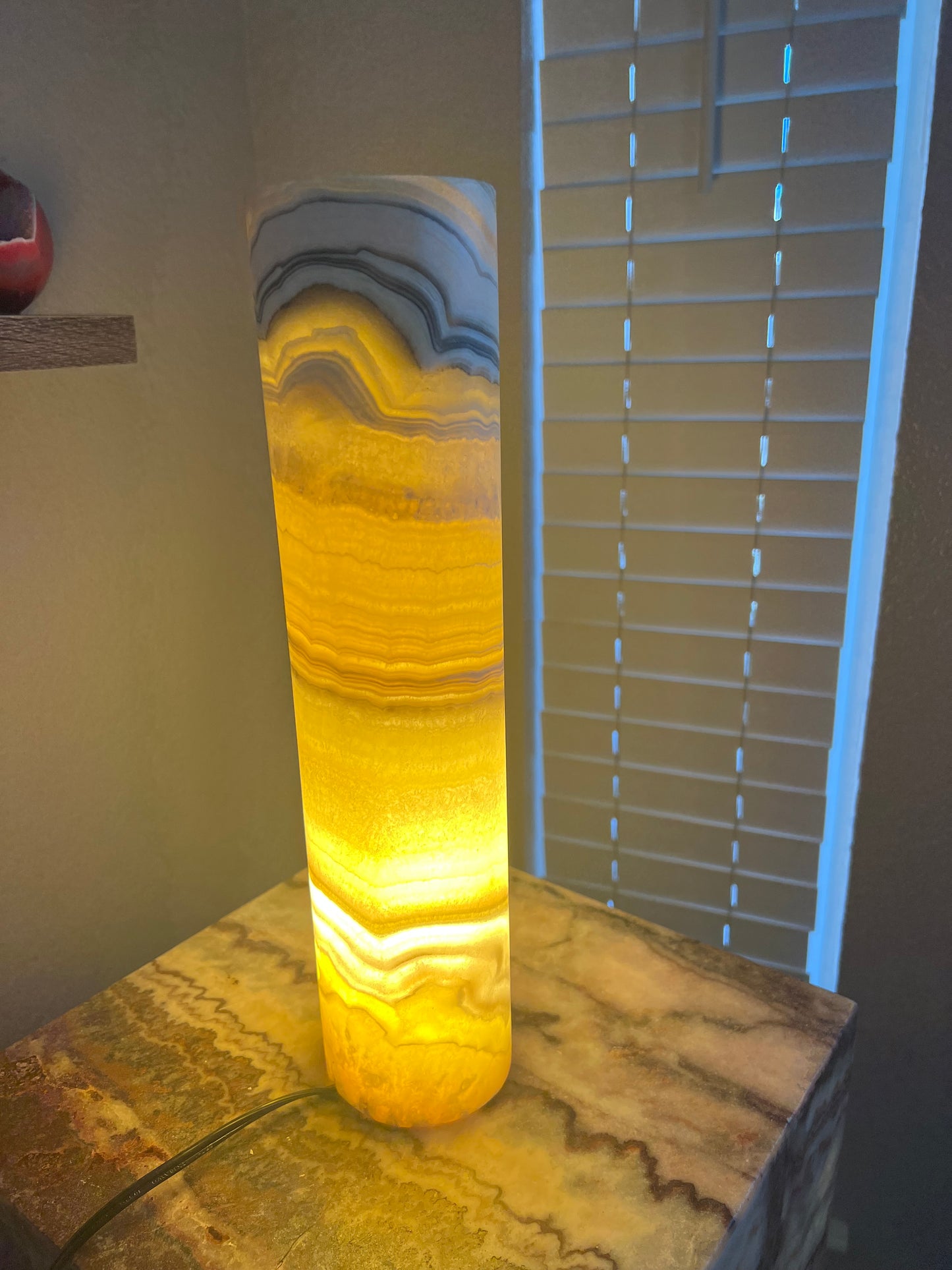 Cylinder Desk Lamp/Onyx Lamp/ Onyx Crystal Lamp 13"X3"/Onyx Tower Lamp /Stone Lamp/Decoration Lamps